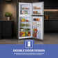 Geepas 200L Double Door Refrigerator, Defrost - GRF2209SXE