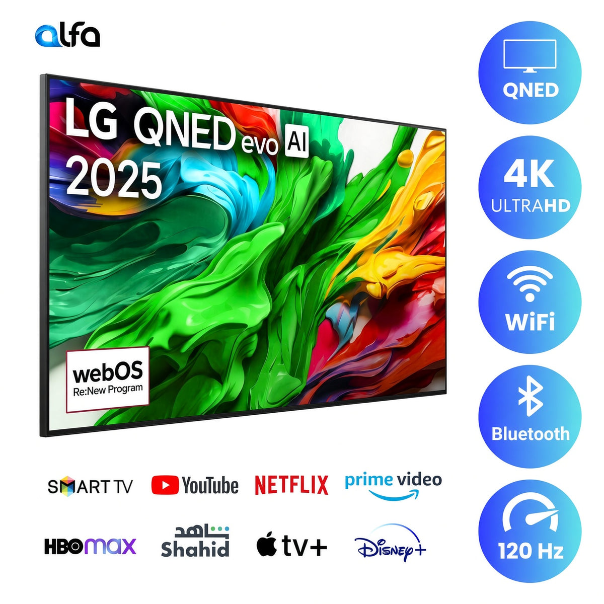 LG 100 inch Smart QNED evo Mini LED TV - 4K, 100QNED86A