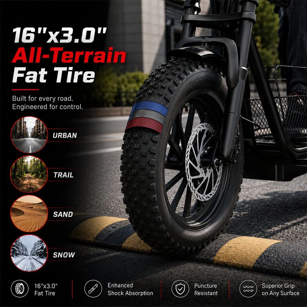 Wind Horse Electric Bike 750W 50KM Range 32KM Speed, D1