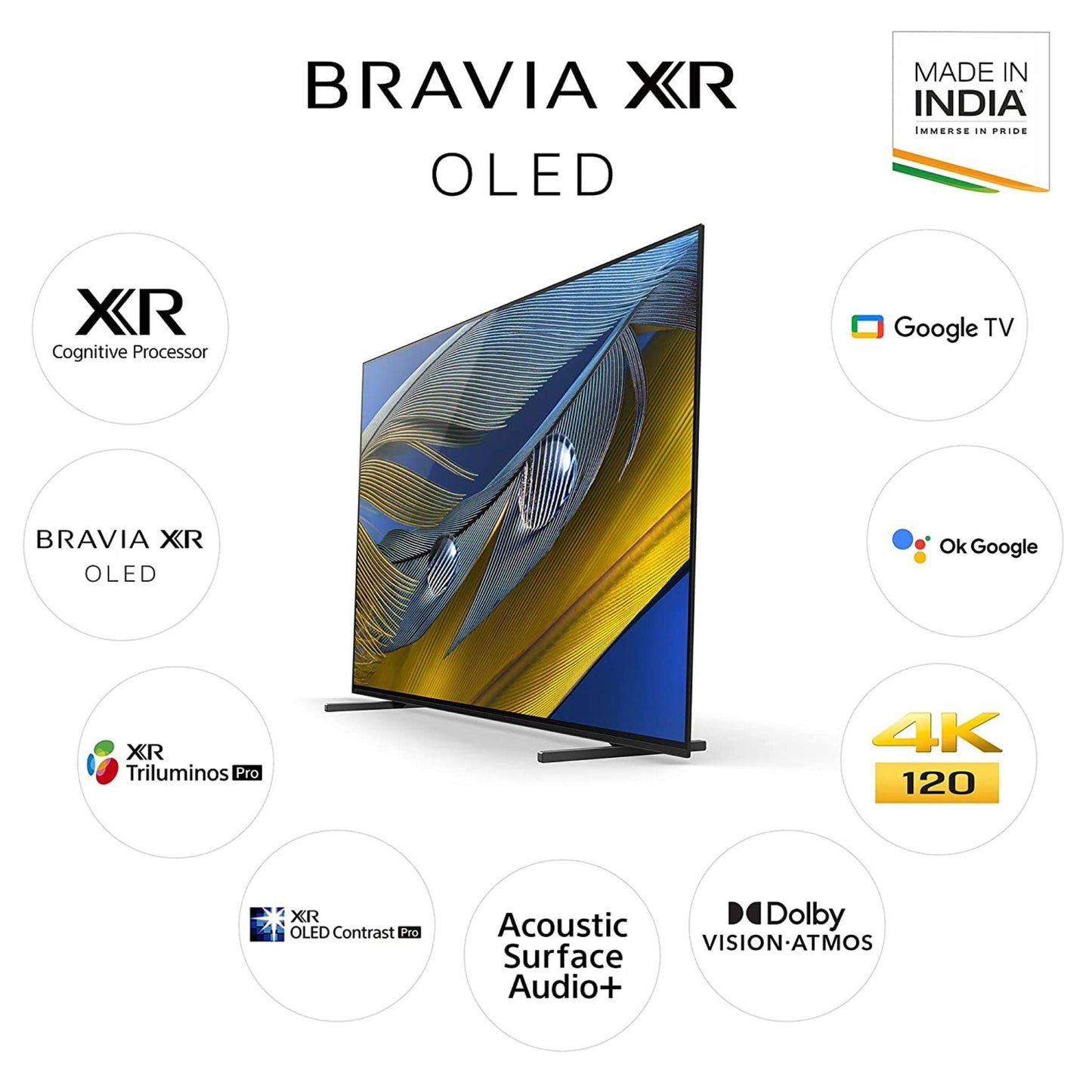 Sony 65 inch Android Smart OLED TV, 65A80K